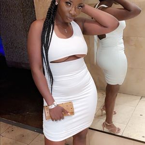 White Front SLIT sexy Dress!